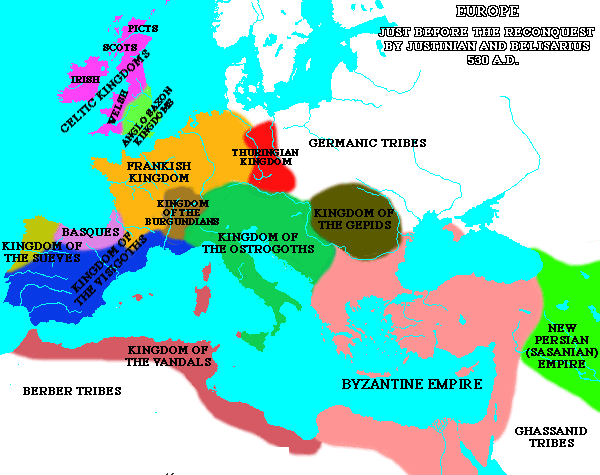 [Map of the Mediterranean world in
530]